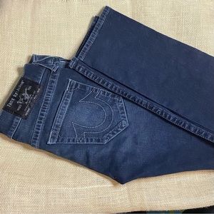 True Religion Stretch Rocco Relaxed Skinny Blue No Flap Men`s Jeans Size 31